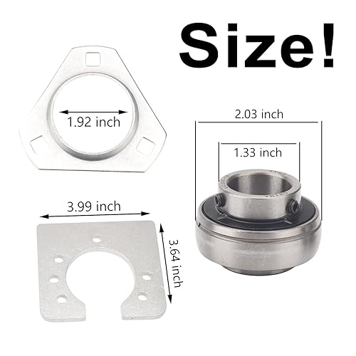 Miniatura 6 de Kit de rodamientos de eje vivo Go-Kart compatible con Go Karts Mi-ni Bikes/Tr-ikes/Off Road ATV, monta el agujero en un anillo de perno de 3 pulgadas