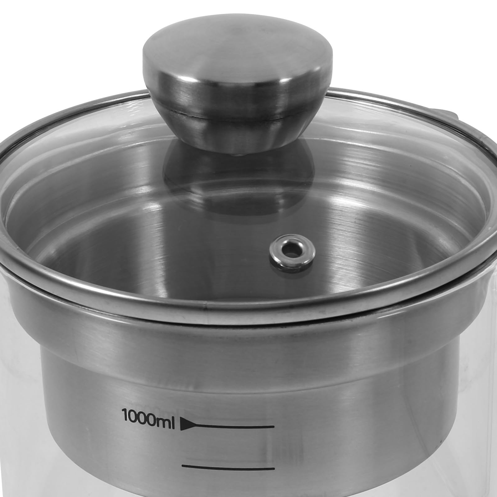 DOITOOL Tetera Coladora de Leche de Soja 1l Acero Inoxidable Filtro Fino Mango Ergonómico para Infusiones y Té en Cocina Doméstica con Tapa y Jarra de Vidrio