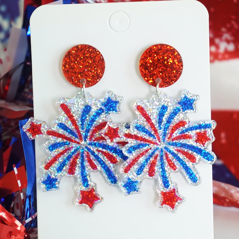 Aretes Clip On con Bandera Americana Patriótica miniatura 5