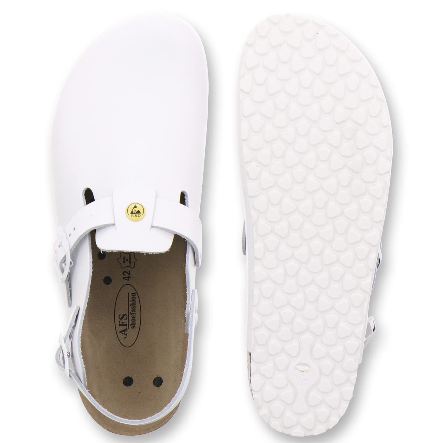 AFS-Schuhe 31940 Zapatos de trabajo para mujer y hombre antiestáticos, zapatos de trabajo de piel, zapatos de enfermería, zapatos de laboratorio