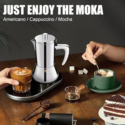 Miniatura 6 de 12 tazas de acero inoxidable 304 espesado Moka Pot Estufa Espresso Maker Cafeteras Italiano Percolador Espress Maker Capaz Greca Mocha cafetera para