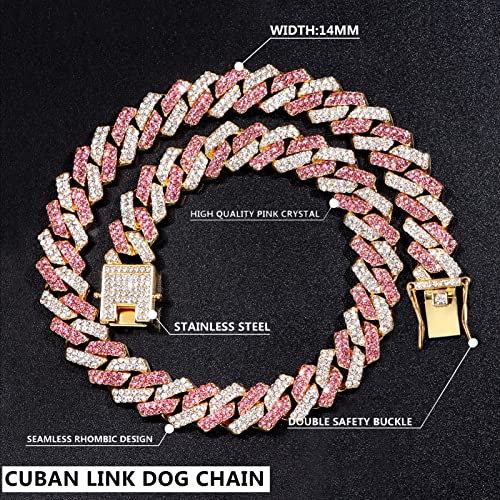 Collier pour chien de taille moyenne or rose cadeau étincelant - 5