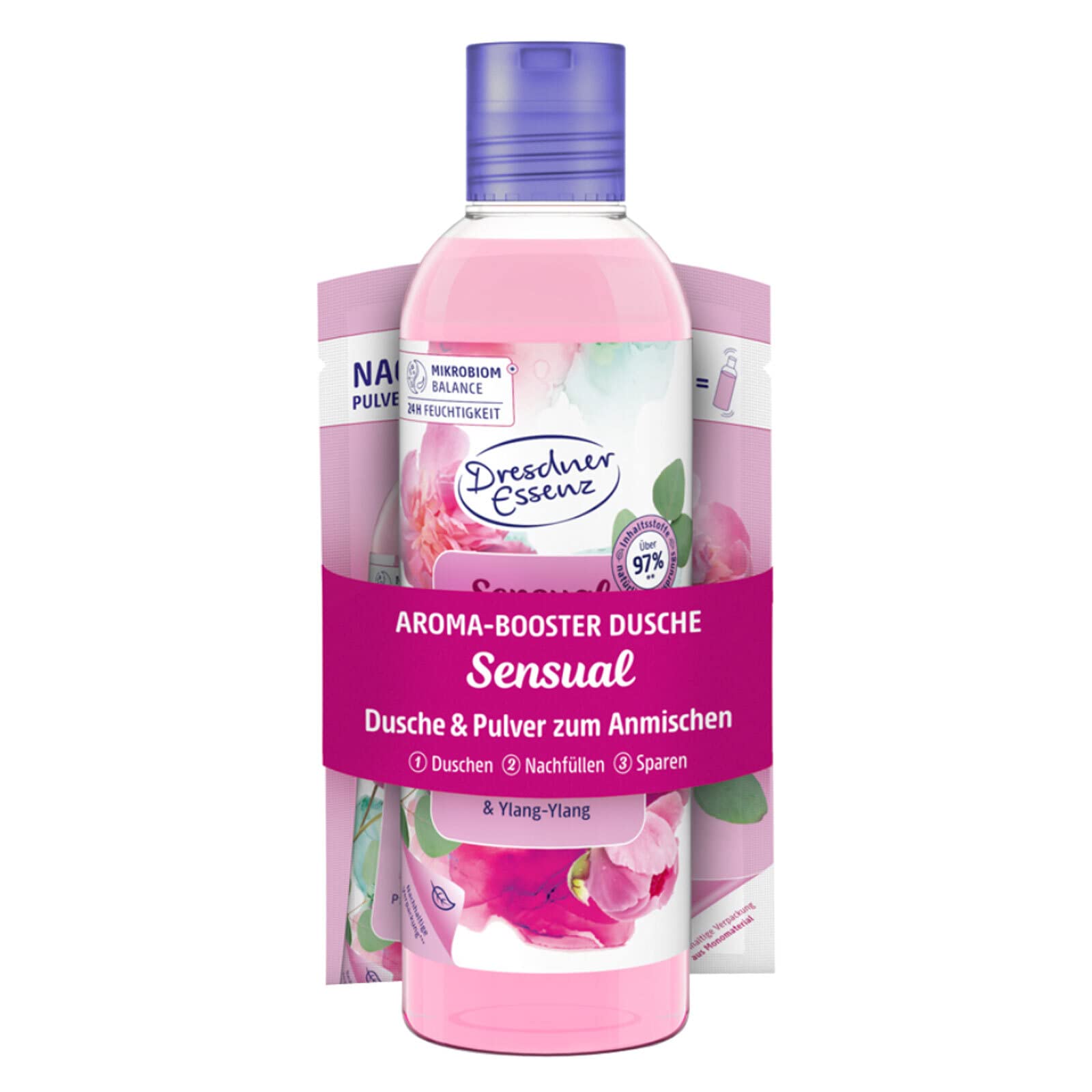 Dresdner EssenzSensual Shower Gel 250 ml with Refill Pack for Mixing Yourself