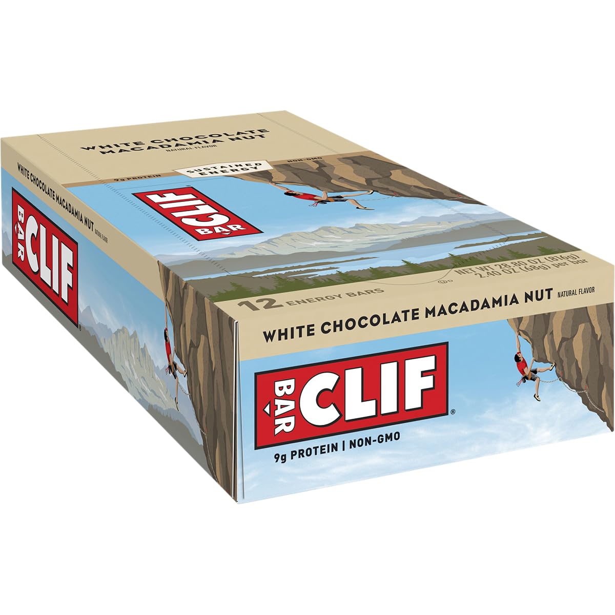 CLIF Bar White Chocolate Macadamia, 12x68g