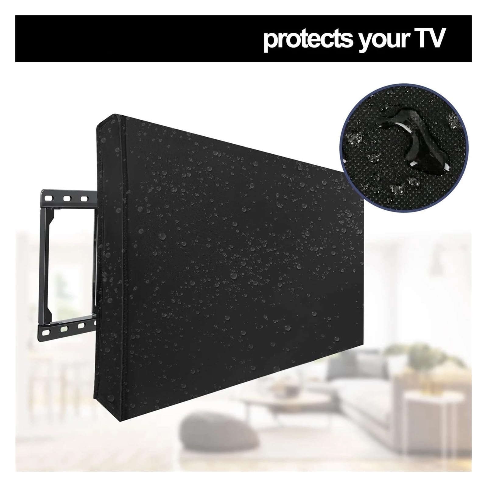 Funda TV Exterior Funda for TV Exterior 600D Protector de Pantalla for TV Plana con Bolsillo(M)