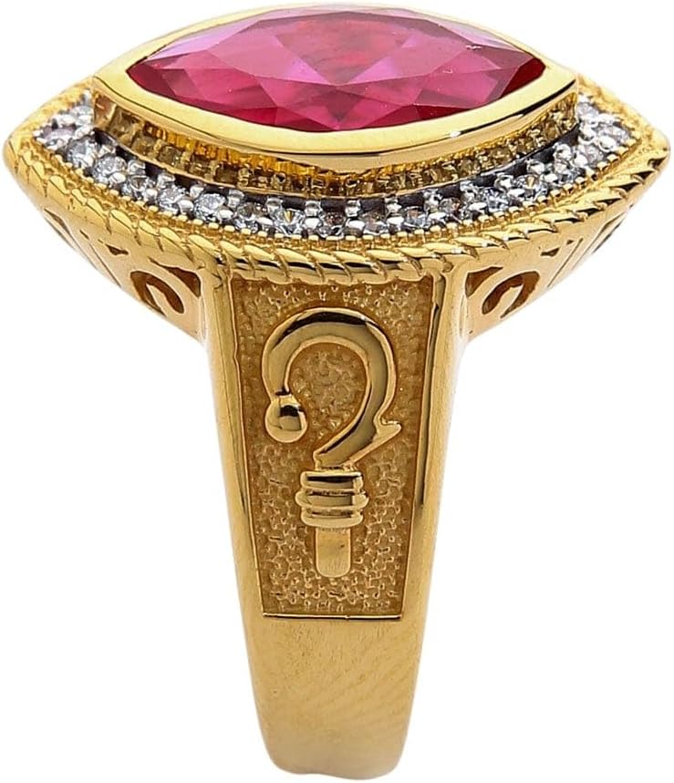 Pastoral's Staff Marquise Red Ruby Womens Bishop Ring