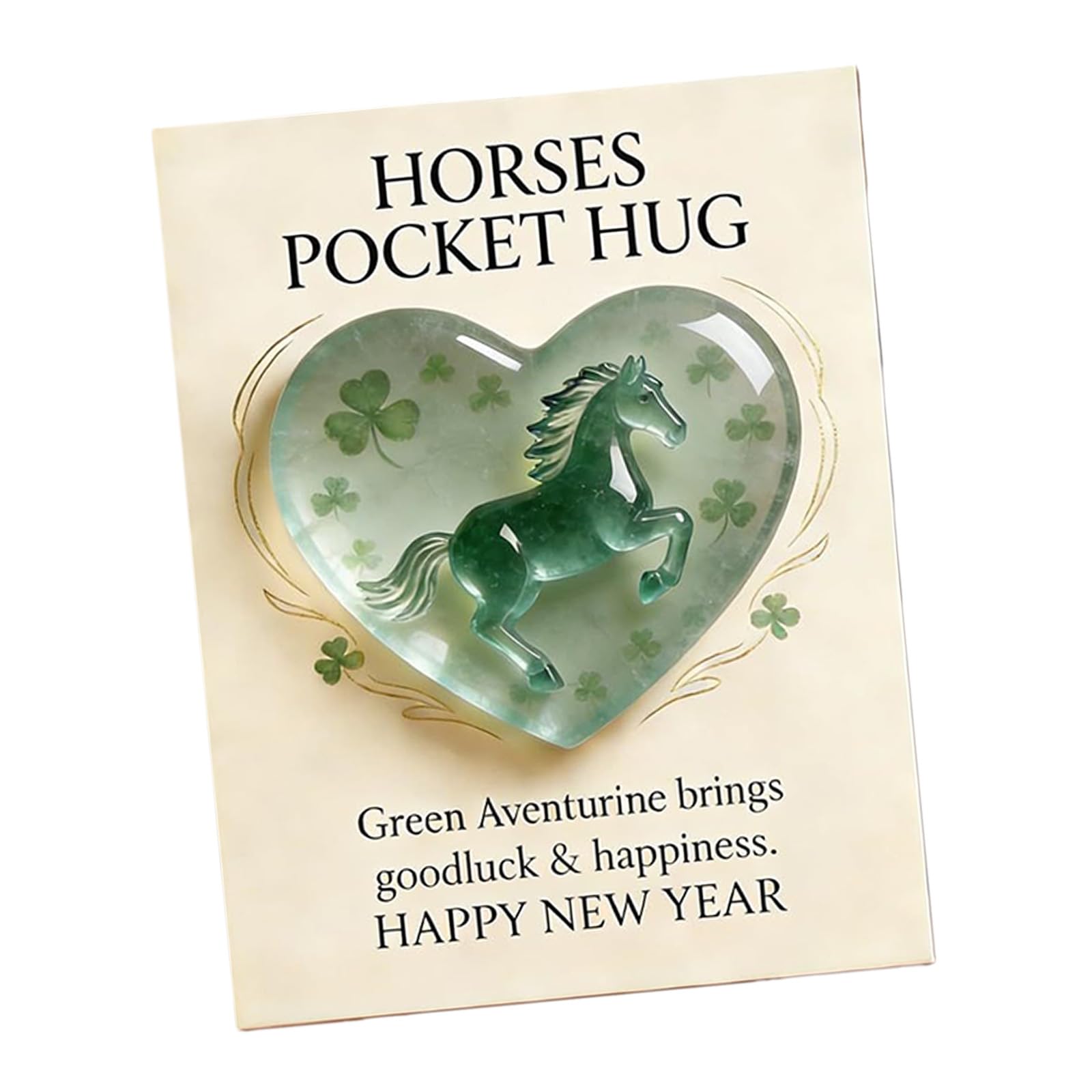OSNIYAW Inspirational Acrylic Horse Sculpture Miniature Statue Decoration Pocket Hug Gifts Card for Family and Friend Acrylic Figurine