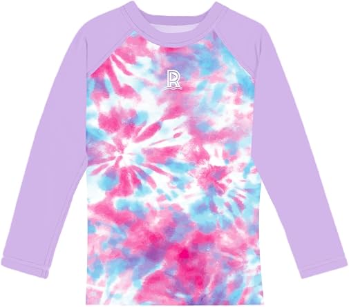 Remimi Boys Girls Long Sleeve Rash Guard UPF 50 Sun Protection Surf Swim Shirt 3-12 Years