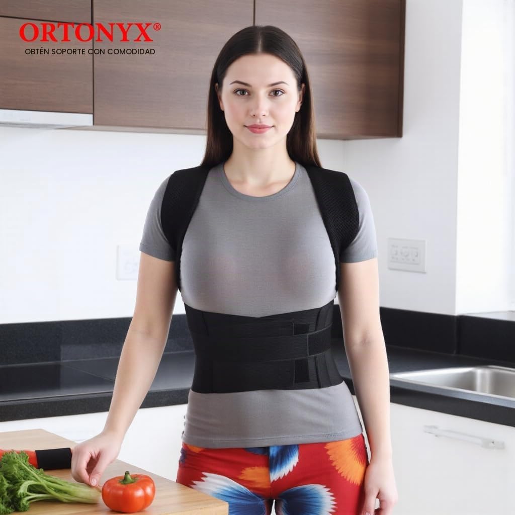 ORTONYX Cómodo Corrector de Postura Soporte de Espalda para Clavícula y Hombro, Totalmente Ajustable para Hombres y Mujeres / 656A-XXL