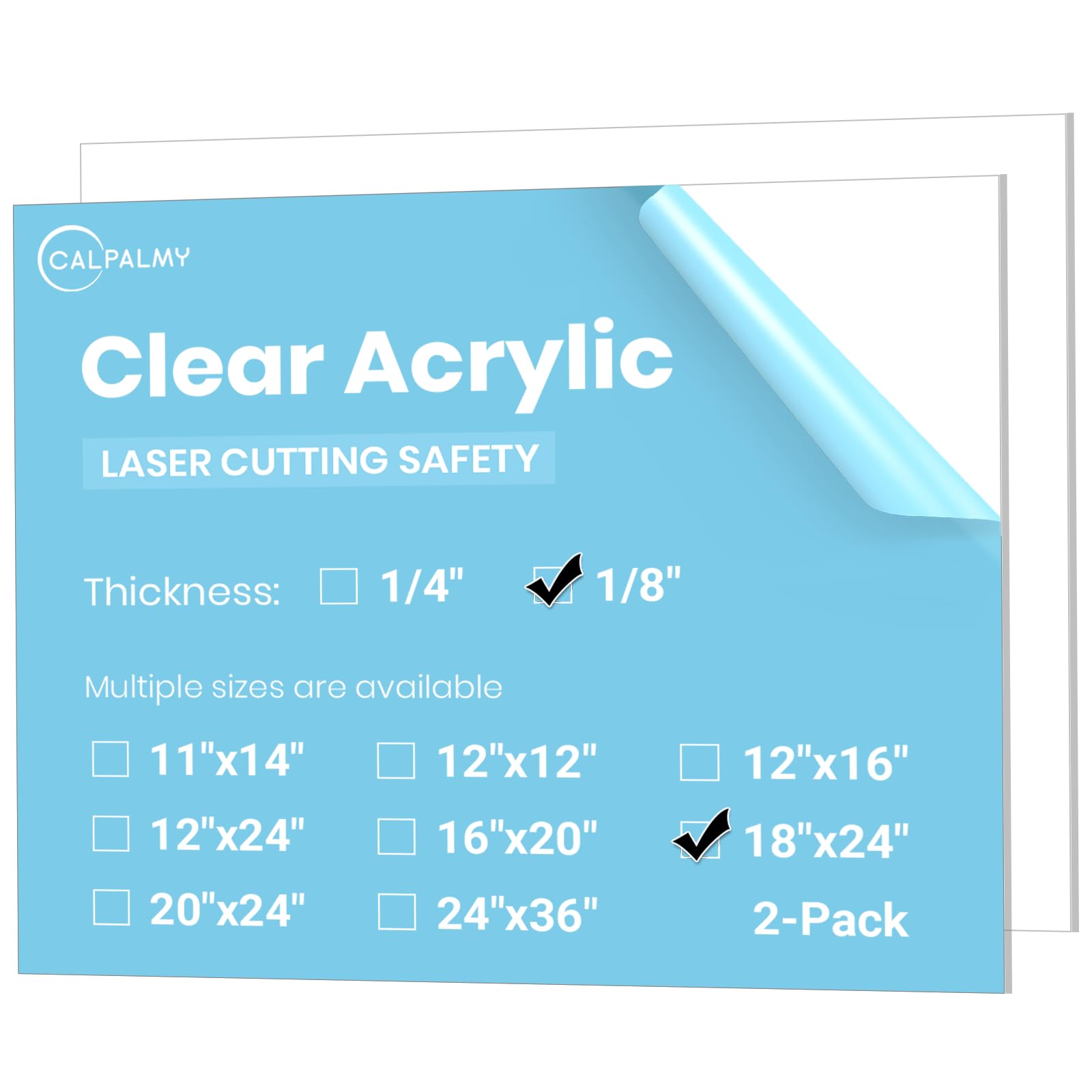 Clear Acrylic Sheets - 12" x 16" Pack of 2 -22 Clear Acrylic Sheets - 12" x 16" Pack of 2 -22