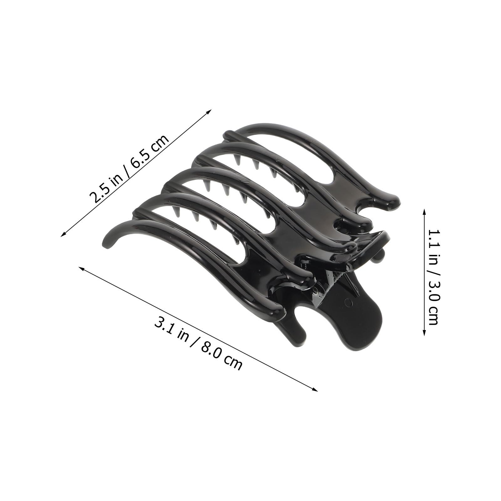 minkissy 10pcs Large Flat Hair Clips Plastic Crab Style Hair Claw 5 prong Tortoise Hair Claw Clips Hair Accessories for Women (Black+Tortoise) - Image 2