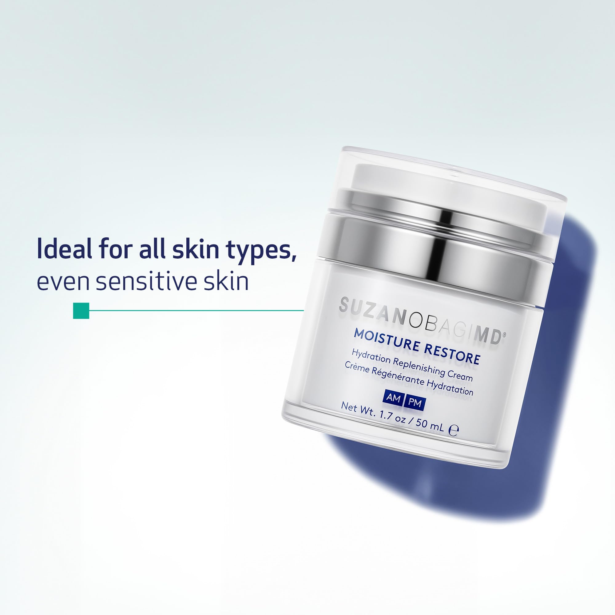 SUZANOBAGIMD Moisture Restore – Medical-Grade Multi-Layered Moisture Provides Redness Relief, Long-Lasting Hydration + Improves Skin Texture & Firmness – Suitable for All Skin Types – 1.7 oz