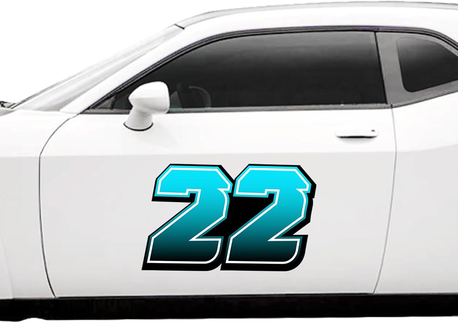 KETABAO 3pcs Custom Racing Number Magnet Signs Gradient Style 3", 4", 5" 6-16 inch for Autocross Sports Car Track Day Use Waterproof, Personalized NUM42 L04