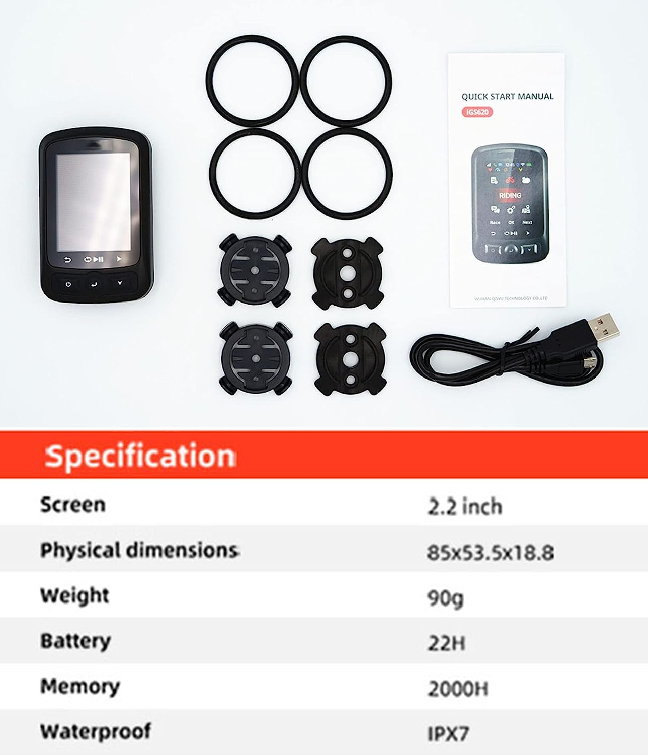 Velocímetro Smart GPS Bike Computer Ciclismo Navegación, Velocímetro de Bicicleta de montaña de Carretera, Odómetro, Pantalla LCD a Color a Prueba de Agua Odómetro