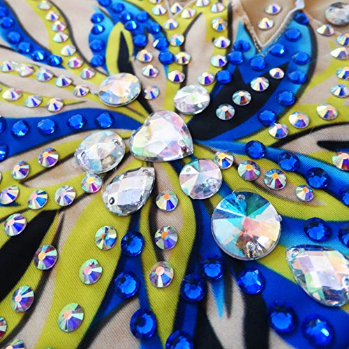 Liuhuo Rhythmic Leotards Dress Blue Girls Children Artistic Gymnastic Maxi Belly Performance Ballroom Ballet Leotards #TOP2