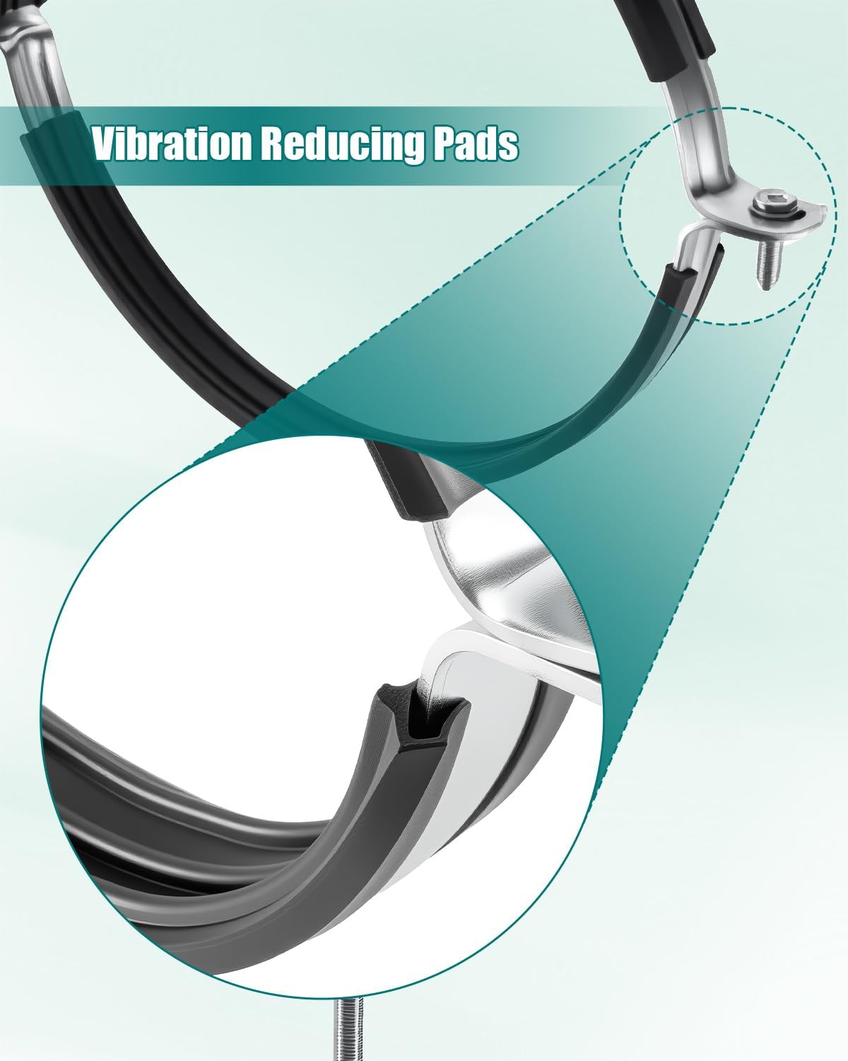 2 Pack 8 Inch Pipe Hanger Bracket with 16 Inch Extension Rod, Heavy Duty Galvanized Steel Split Ring Clamp for Vent Pipe Chimney Drain Pipe Installation