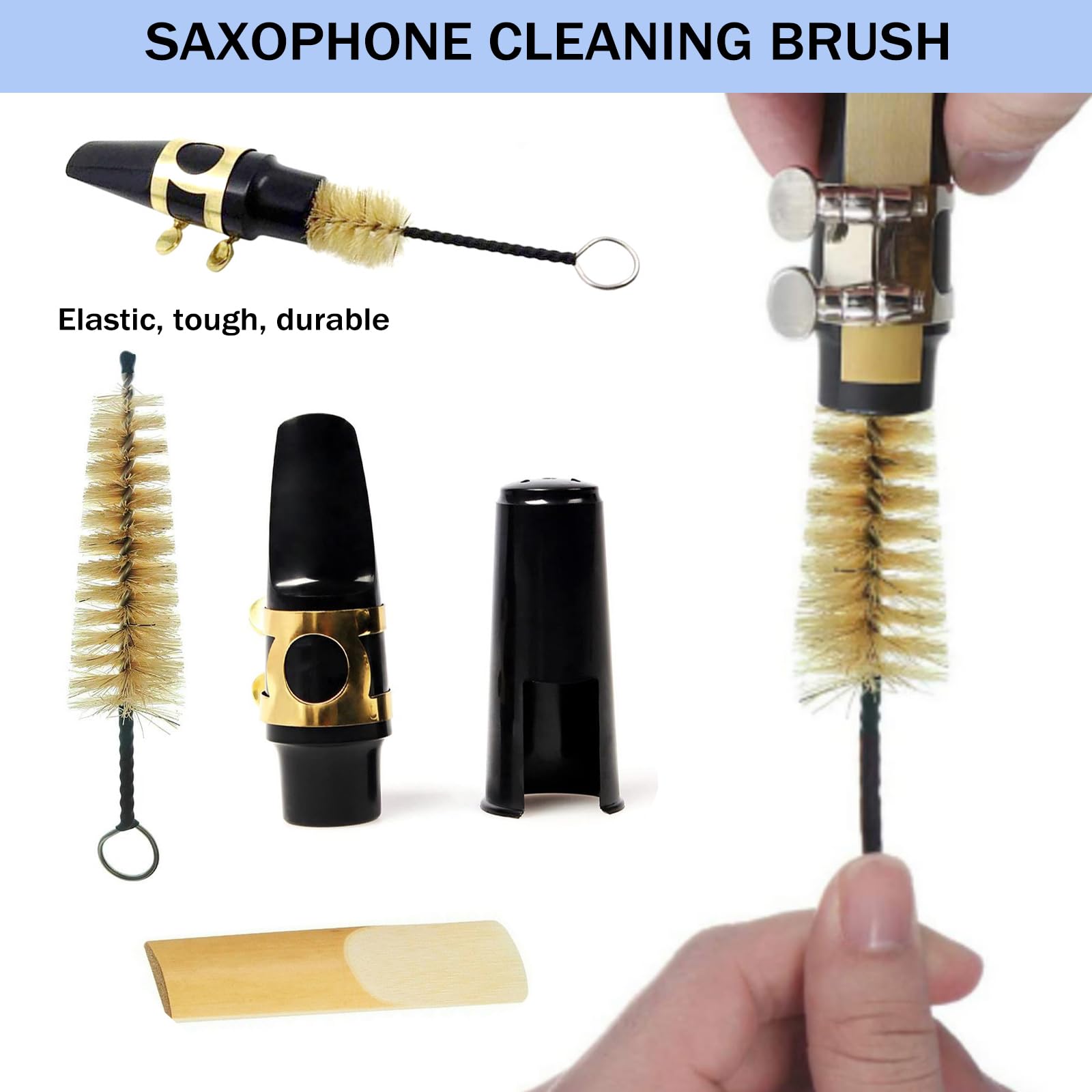TYXHXTF Kit de Nettoyage pour Saxophone, Chiffons de Nettoyage pour Saxophone, pour l'entretien de la Clarinette de Saxophone