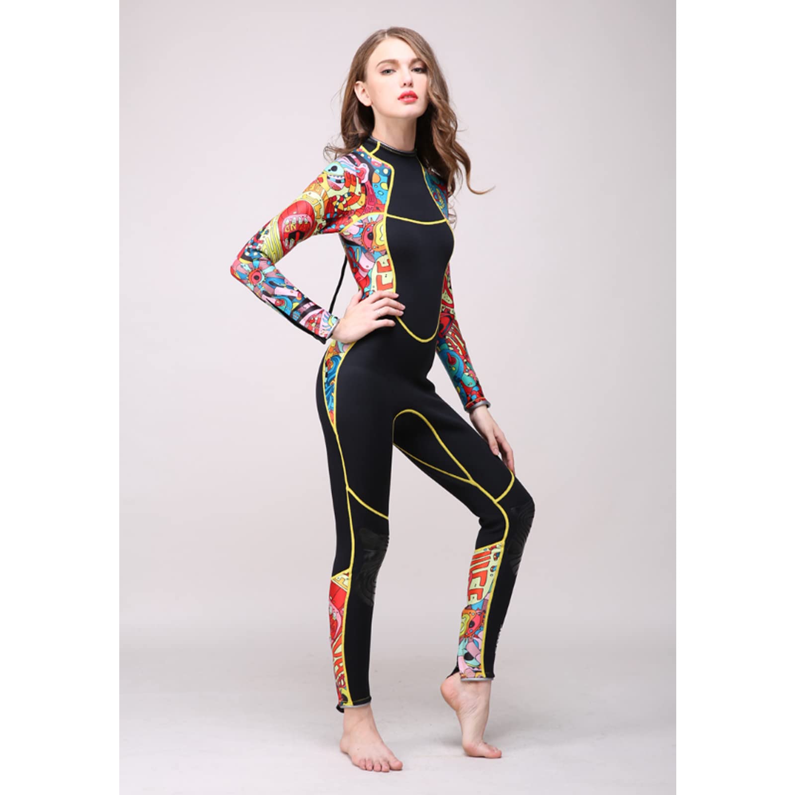 Muta in Neoprene Ultra Elasticizzato da 3 Mm Muta da Sub per Tutto Il Corpo Caldo Invernale per Le Donne Snorkeling Scuba Diving Nuoto Surf