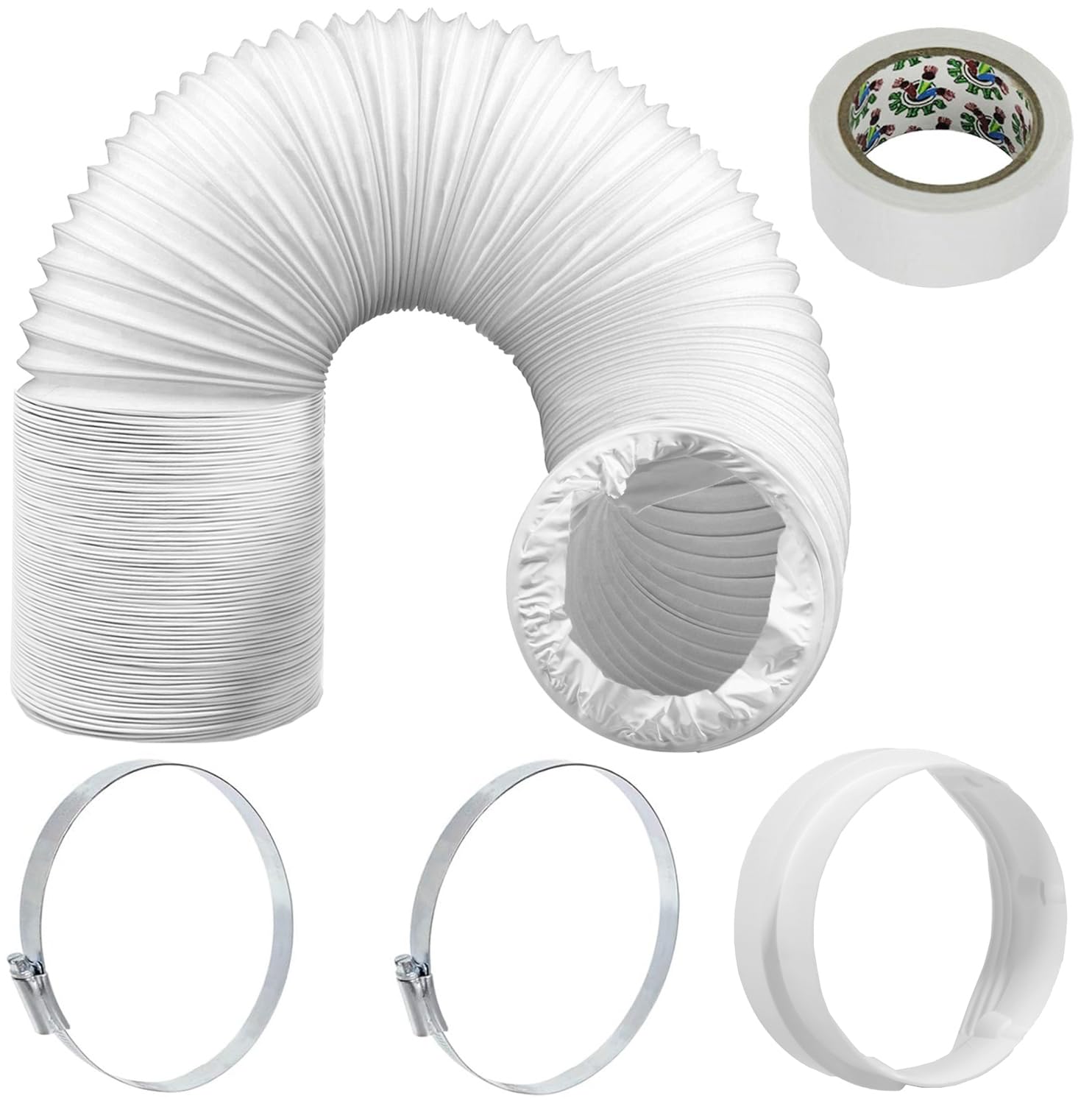 SPARES2GO Universal AC Venting Duct Hose Extension Kit for Air Con Conditioner (5 Inch, 6m)