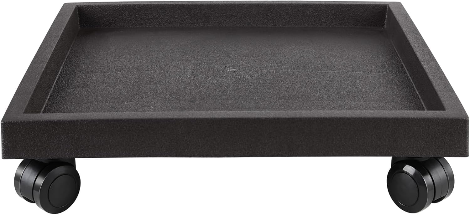 NAZKAEN 14.2 INCH Plant Caddy for Outside,Outdoor Square Planter Caddies for Patio Backyard Use, Rolling Saucer with Wheels, Heavy Duty Wheeled