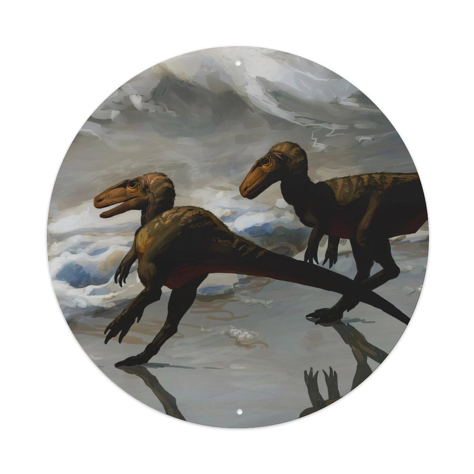 Dinosaur Velociraptor Extinct Animals Metal Tin Sign