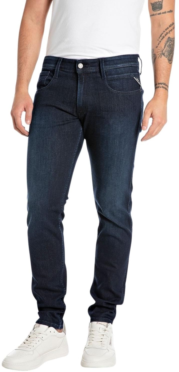 Replay Herren Jeans Anbass Slim-Fit mit Power Stretch
