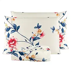 Jogo de Lençol Casal Padrão com Elástico Estampado Percal 200 Fios 03 Peças Felicità