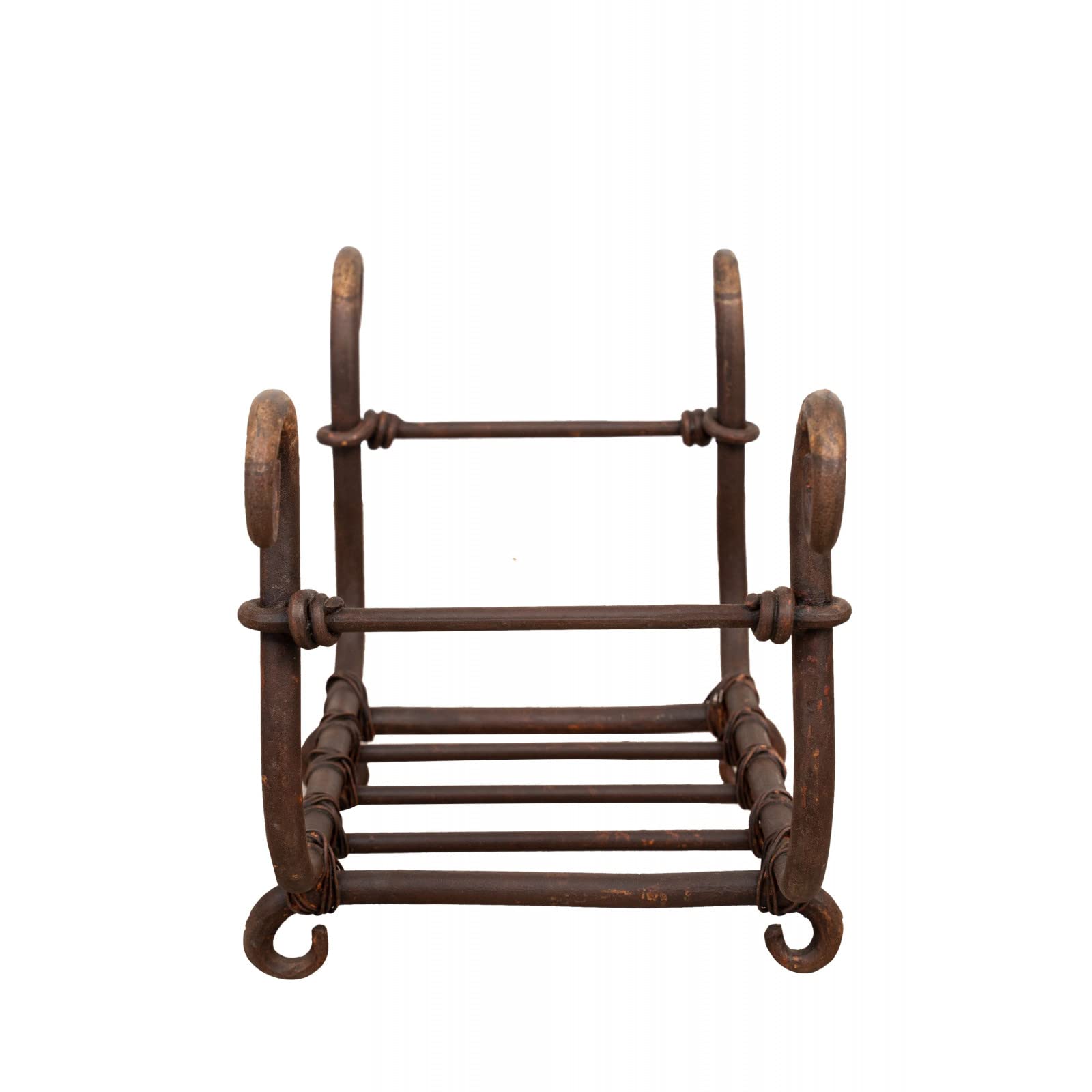 Biscottini Cesto porta legna da interno in ferro 60x30,5x36 cm | Porta legna per interni forgiato a mano | Portalegna da esterno e interno