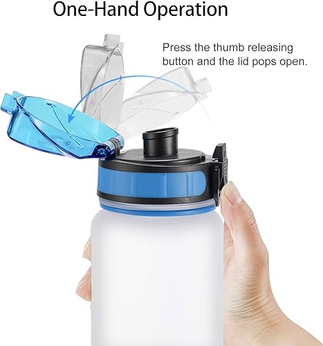 Miniatura 4 de Coolife Botella de agua de seguimiento motivacional de 32 onzas y 1 litro con marcador de tiempo por hora, bebe tu agua bien maulla, regalos