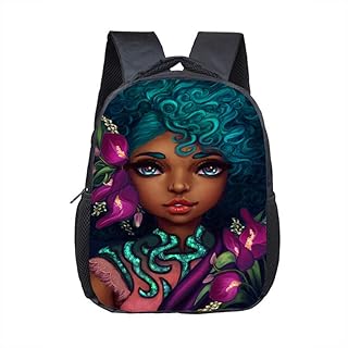 fhdc Zaino Zaino Scuola Materna Per Bambini 12 Pollici Cartoon Cute Afro Zaino Per Bambini Brown Beauty Princess Kids Kindergarten Backpack 12Afr50