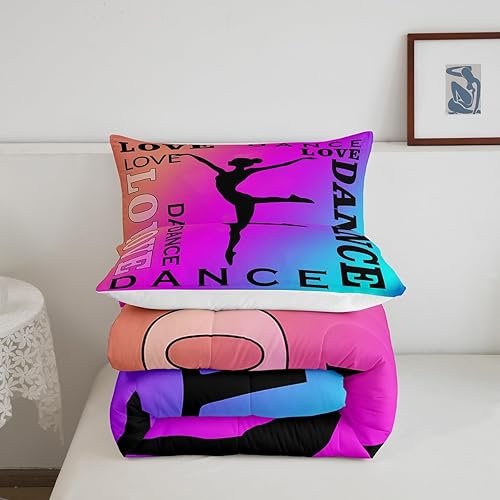 Miniatura 6 de Feelyou Juego de edredón de gimnasia Love Ballet para niñas y niños edredón decorativo de ejercicio de suelo juego de ropa de cama de atletismo rosa