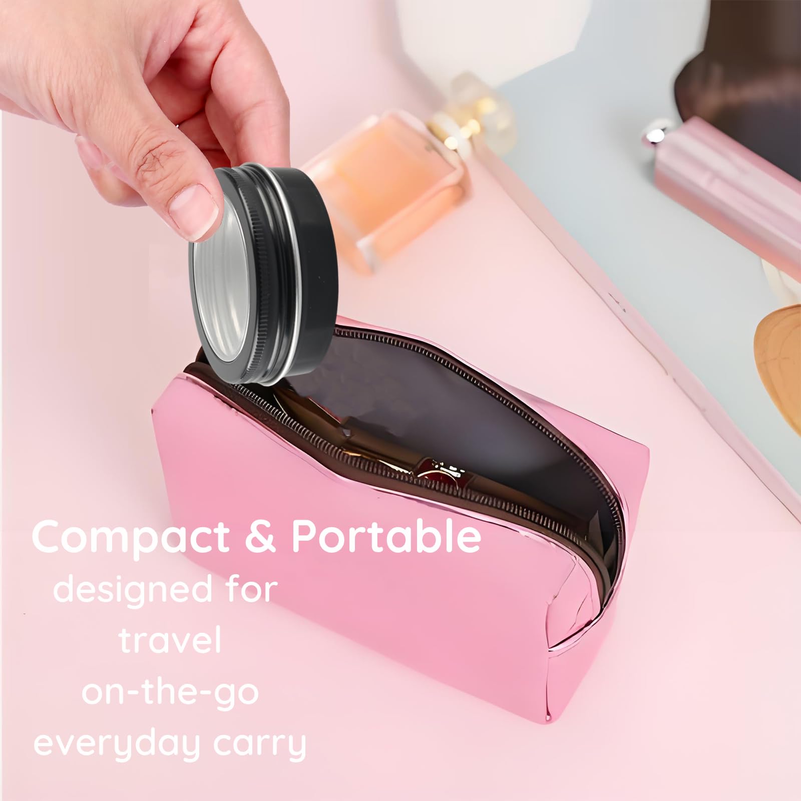 100 Piezas Tarros de Aluminio 60 ml Negro con Tapa Rosca Ventana – Lata Aluminio Redonda D68mm x H27mm – Botes Metálicos Pequeños para Cosmética, Velas DIY, Almacenamiento y Viaje
