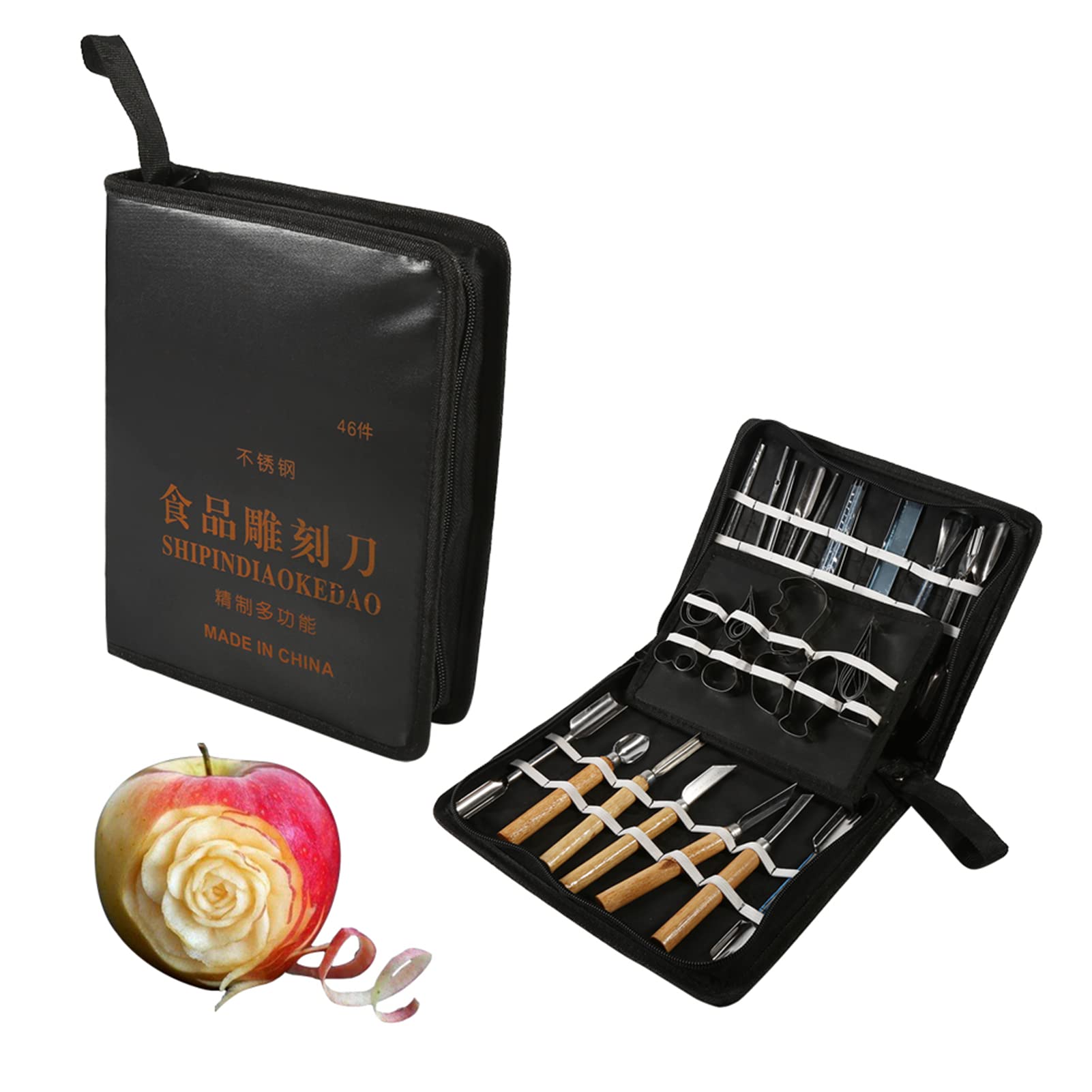 Set 46Pcs Carving Tools Kit Portatile Frutta Verdura Cibo Scalpello Prodotti da Taglio Cucina Coltello da Cucina Intaglio