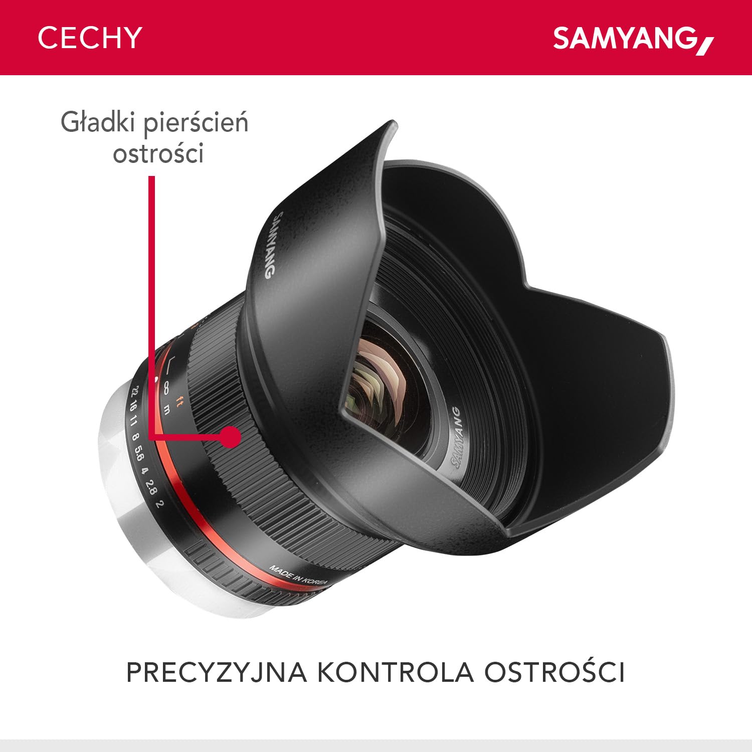 Samyang 12 mm F2.0 APS-C Fuji X czarny - szerokokątny obiektyw stałej ogniskowej do Fuji X, ręczne ustawianie ostrości, do aparatu X-T4, X-T30, X-T30 II, X-T200, X-Pro3, X-A7, X-A5, X-T100, X-T3, X-E3