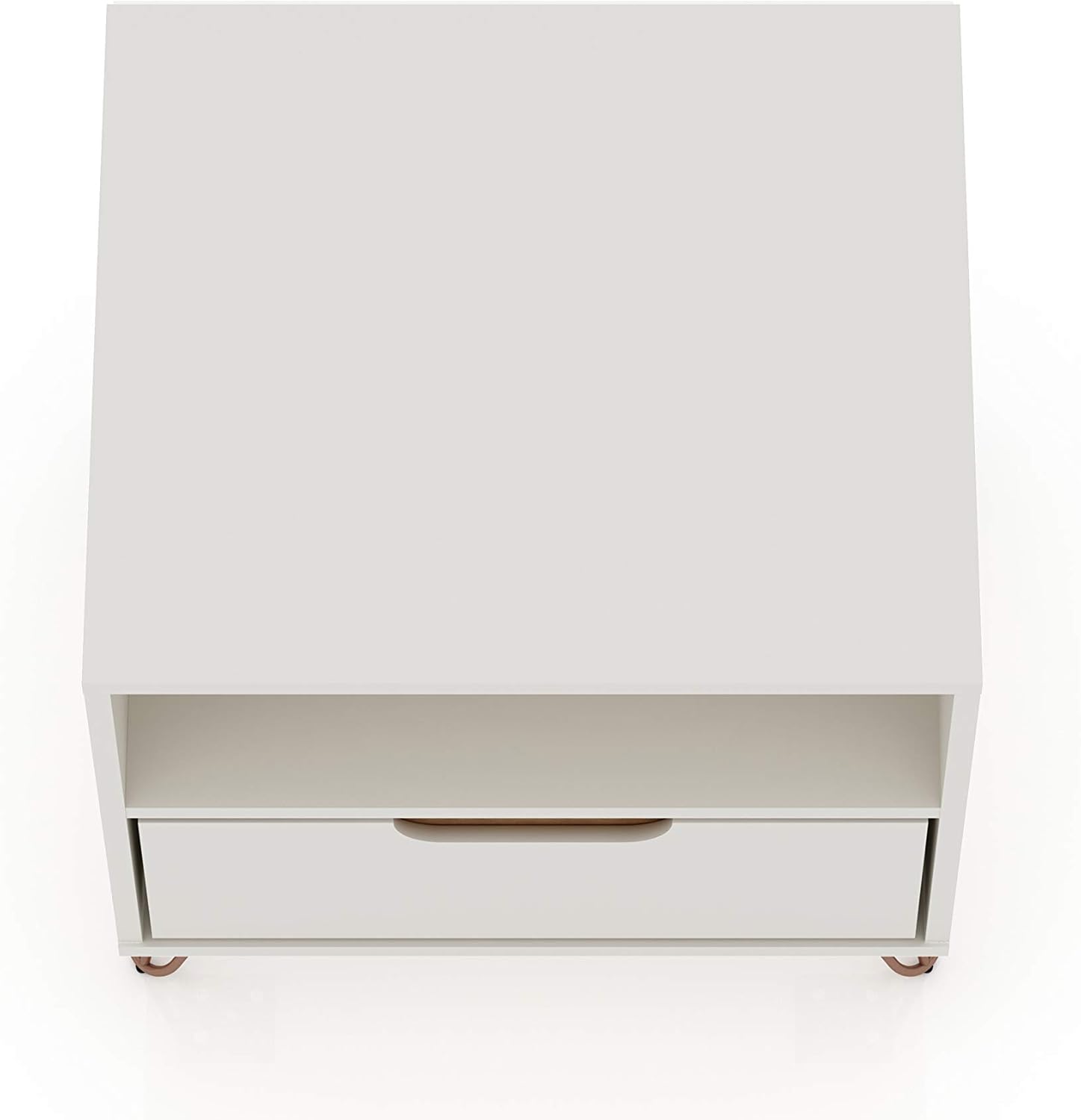 Off-White 1-Drawer Nightstand with Hairpin Legs