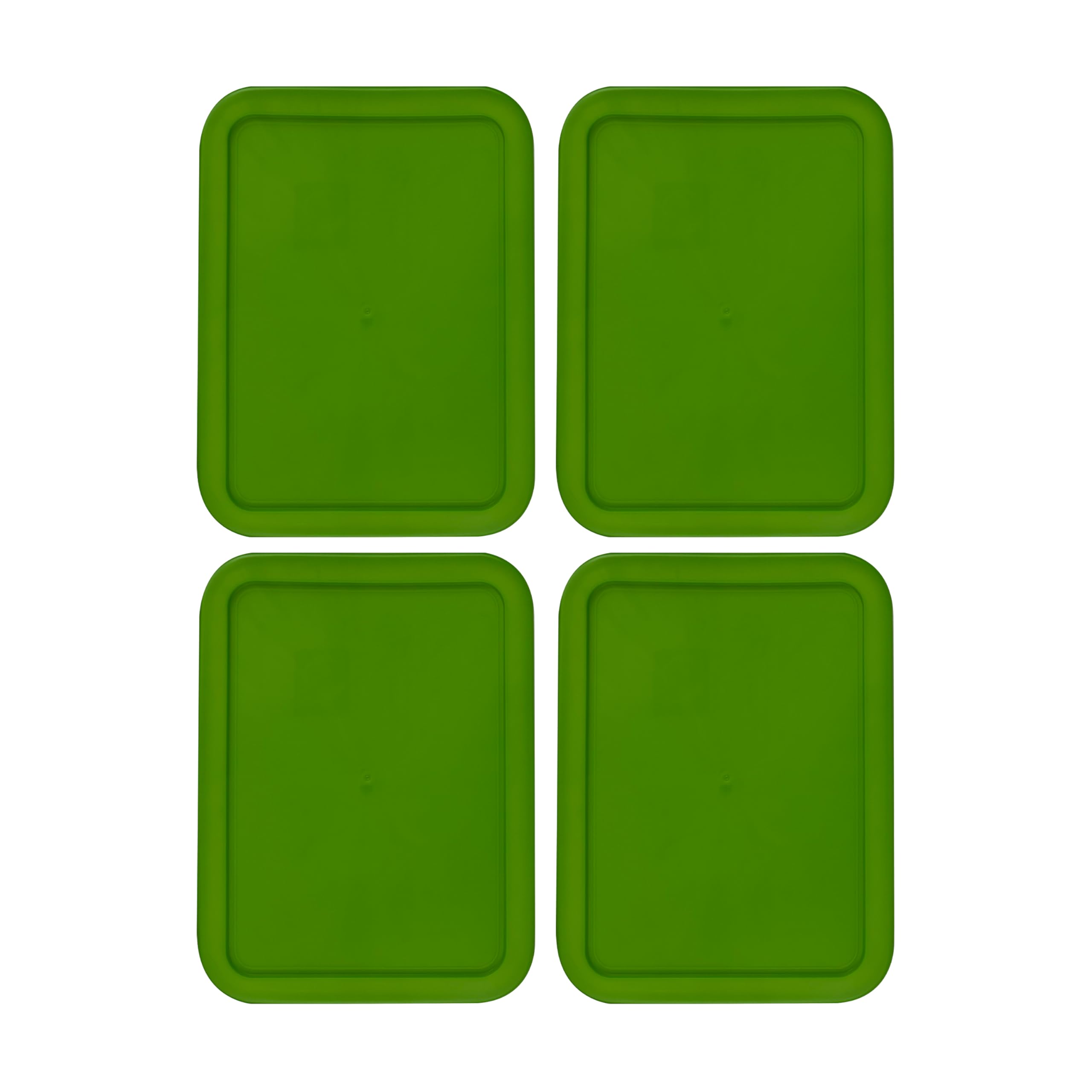 Replacement Lids fits Pyrex 11-Cup Glass Food Storage Container Bowls, (9.75 x 8-Inch) Plastic Rectangle Lids Covers for Pyrex 7212-PC, Airtight & Leakproof (4-Pack, Green)