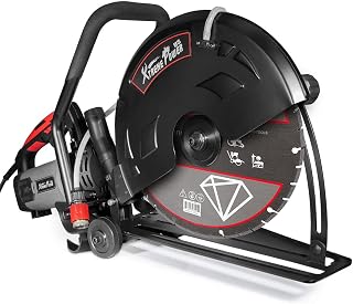 XtremepowerUS 3200W 16" Electric Concrete Cut-Off Saw - Wet/Dry Masonry Cutter with Water Line, Guide Roller & Blade