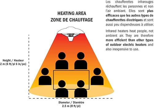 Miniatura 9 de Calentador eléctrico infrarrojo para exteriores EnerG+ - Colgante