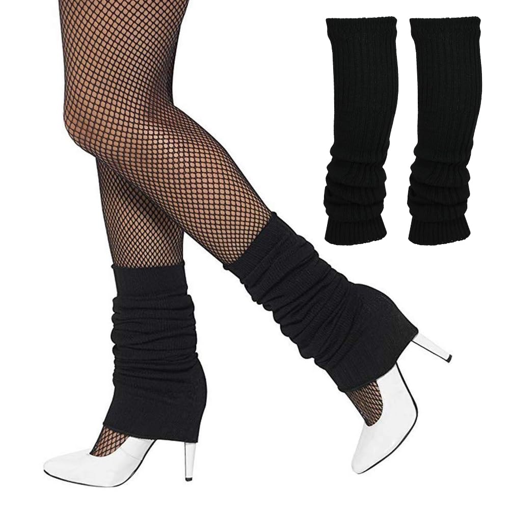 Comioke Jambière Femmes, 1 Paire Leg Warmers, Jambières Tricotées Automne et Hiver, Knit Chaussettes Boot pour Femmes, Jambières Chaudes, Guetre Femme, Jambière Guêtres, Noir
