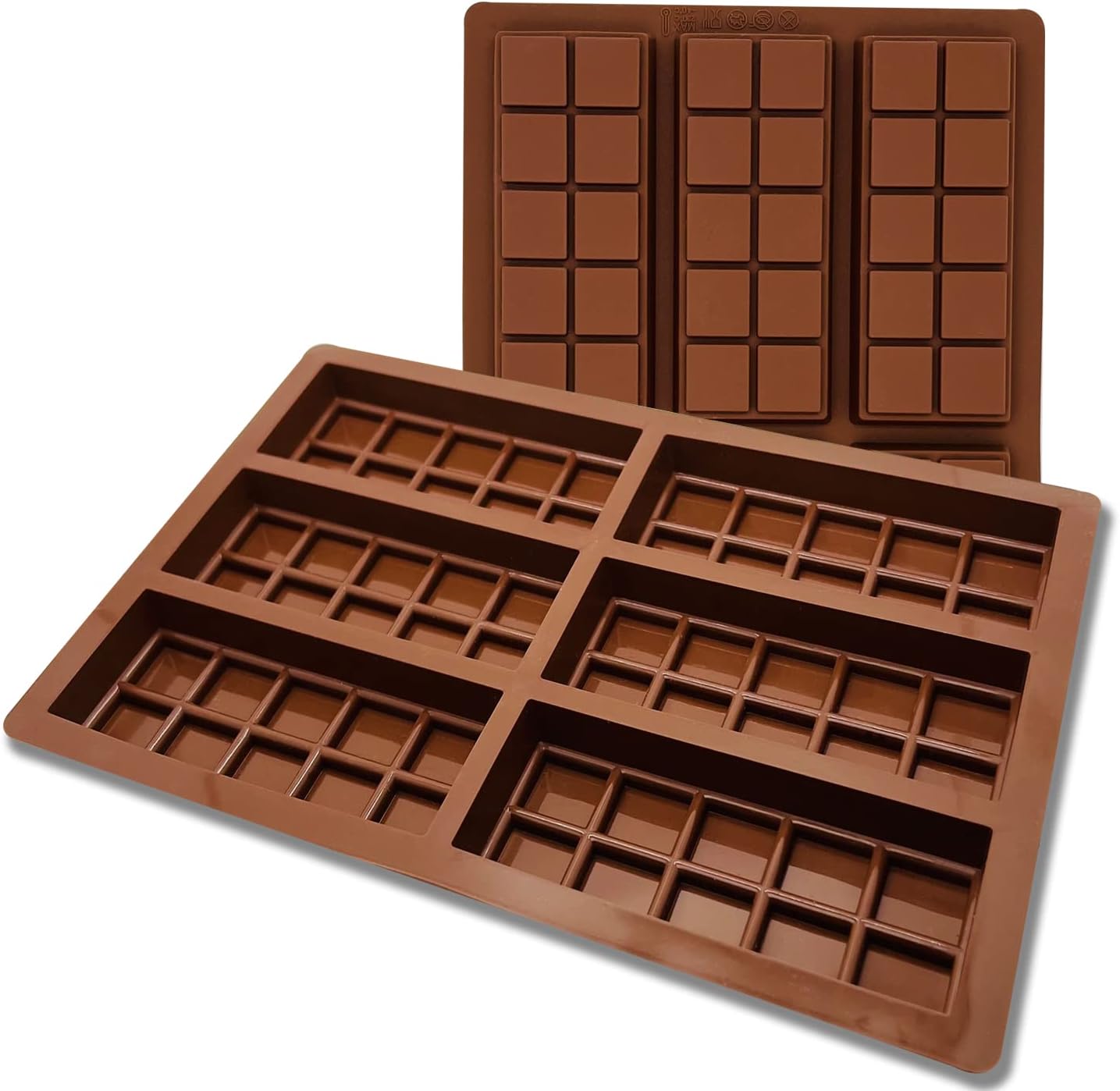 2 Pcs Wax Melt Molds Silicone Chocolate Bar Mold for Wax