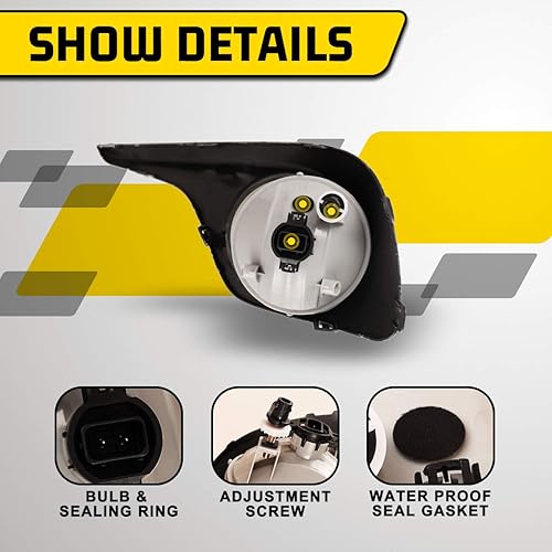 Miniatura 4 de AUTOWIKI Luces antiniebla para Toyota Highlander 2011-2013 (no compatible con modelos híbridos) Asamblea de luz antiniebla 2 unids OEM reemplazo