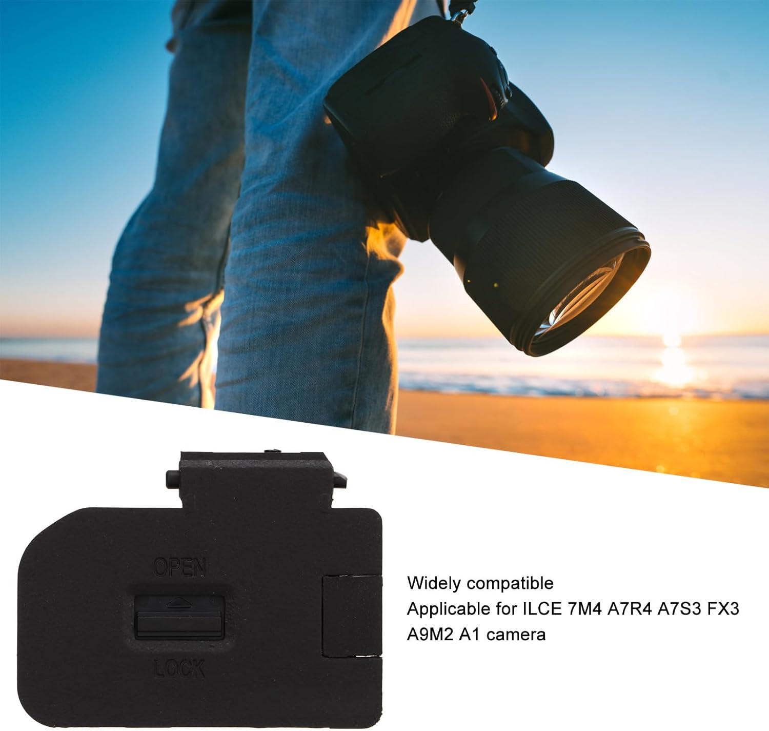 Battery Door Cover Lid Cap Replacement, Professional Replacement Camera Battery Cover Case Door Cap Lid Repair Part for ILCE 7M4 A7R4 A7S3 FX3 A9M2 A1