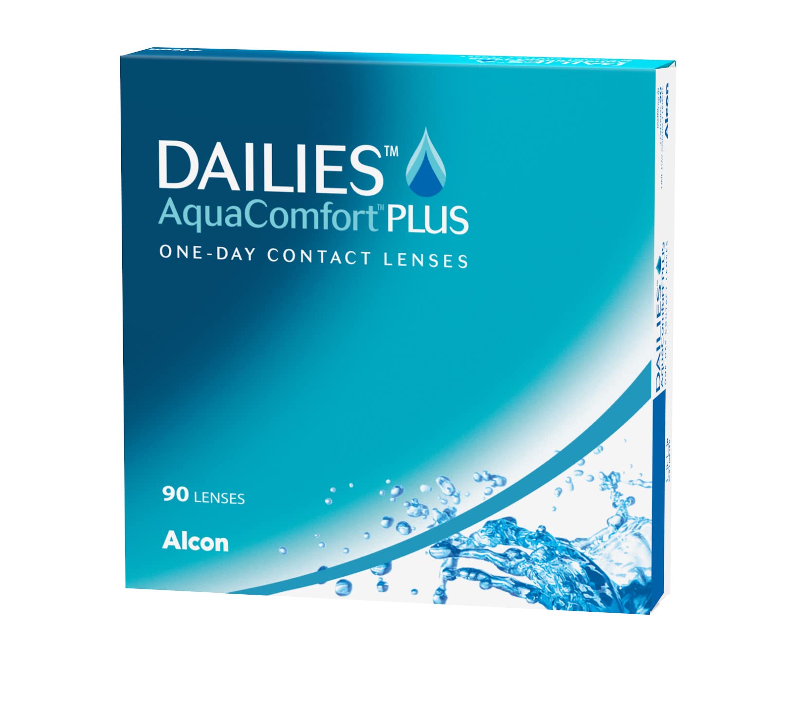 Dailies AquaComfort Plus Lentes de contacto de reemplazo diario, Pack de 90, R 8.7 mm, D 14.0 mm, -1.25 Diopt