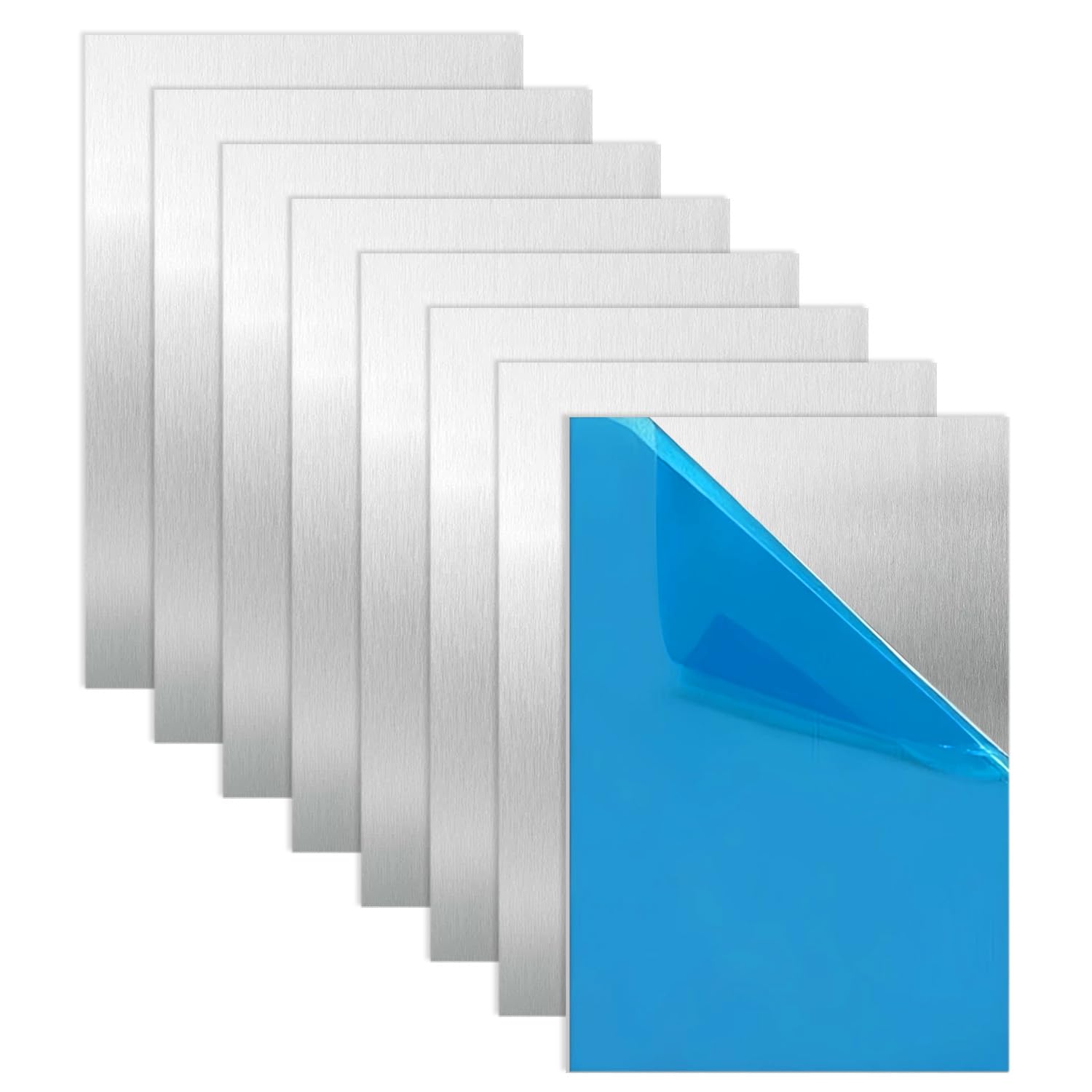 8 stuks alu plaat 0,5 mm Alublech 30 x 20 cm, aluminium plaat met beschermfolie, aluminium blad, alu plaat voor modelbouw, DIY, industrie, warmtebehandelbaar & rechthoekig