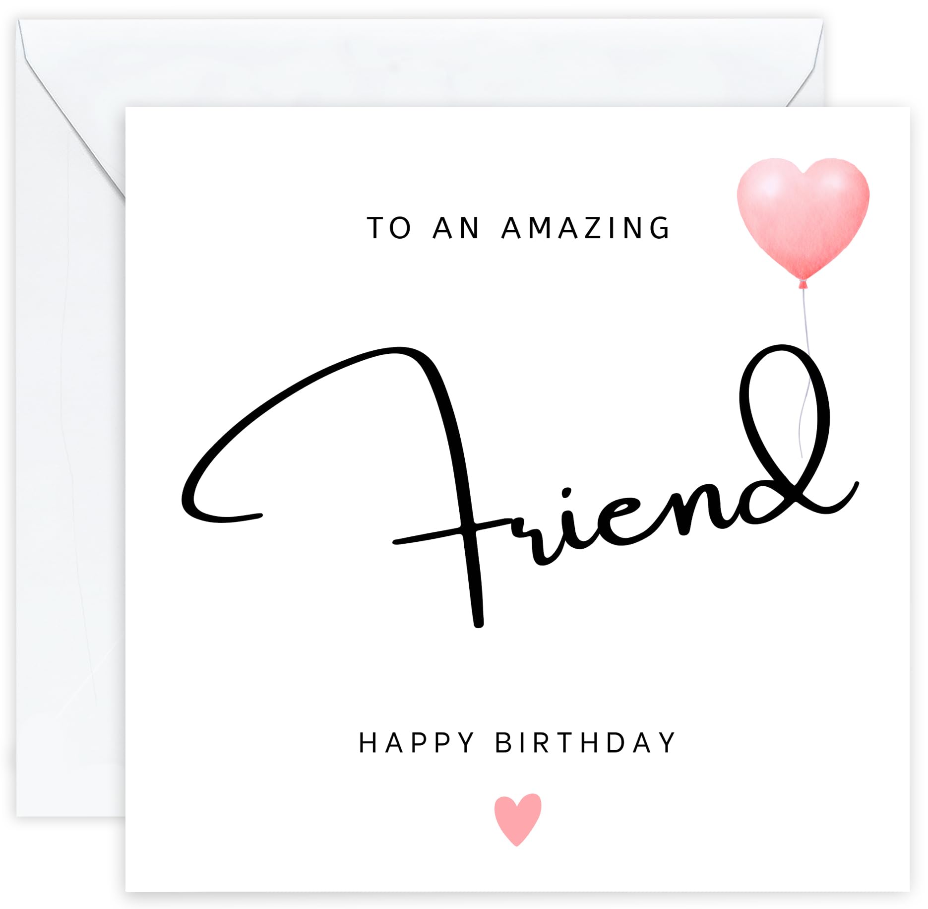 Personalised Friend Birthday Card – Elegant Birthday Card for Friend Female Woman with Customised Message on Premium 350gsm Cardstock, Ideal from Friend for an Amazing Friend Birthday (Friend)