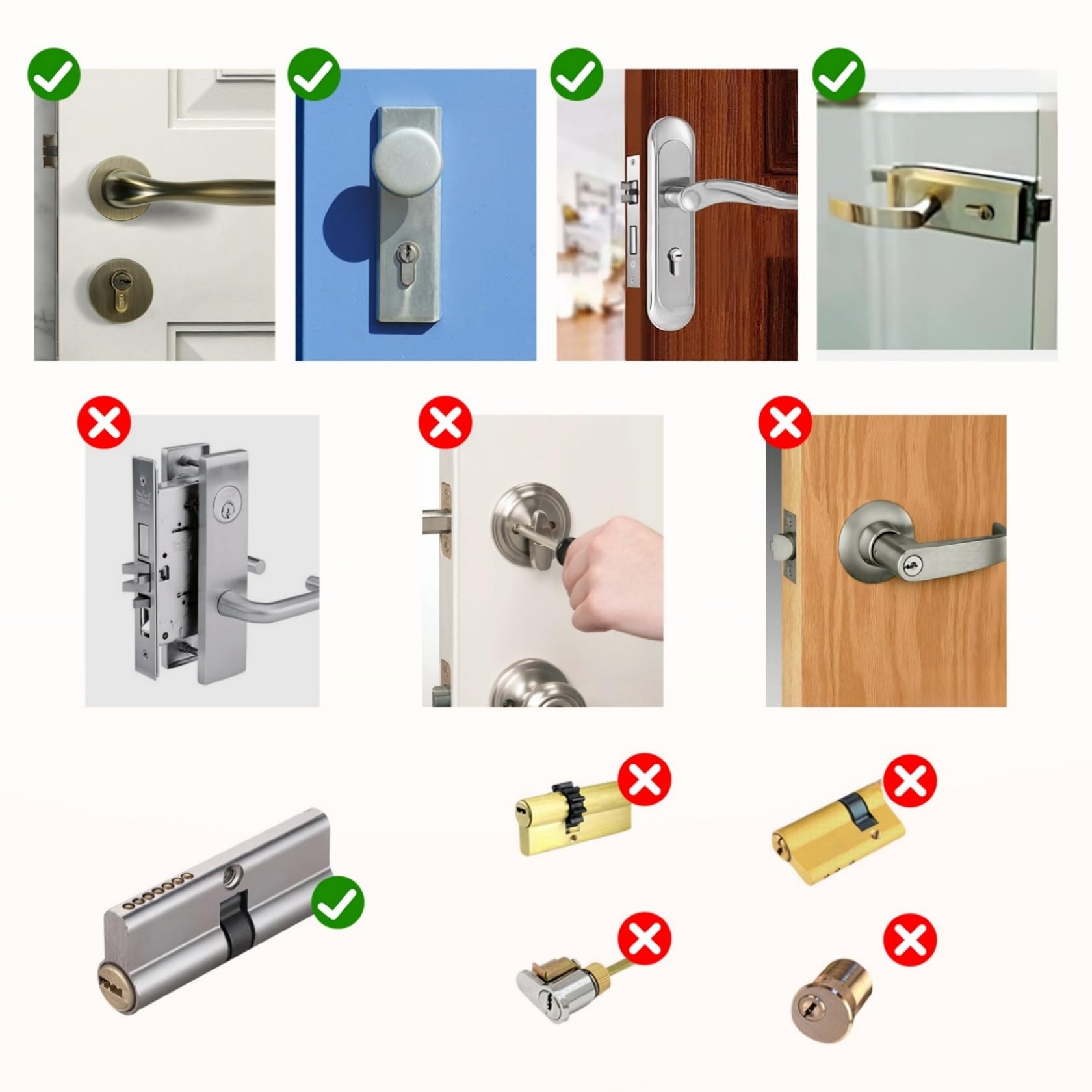 Serrure Connectée, Serrure Biométrique avec Cylindre à Code, Compatible avec Les cylindres de 60 à 90 mm(30/30,45/45), utilisable avec Bluetooth, App, Empreinte Digitale et clé pour Ouvrir Le verrou
