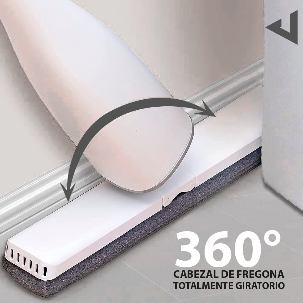 JUPPLIES Fregona Mopa para Limpiar Azulejos y Paredes + 3 Recambios - Fregona Autoescurrible 360ª Super Absorbente - Fregona Multifuncional para Limpieza - Mopa de Limpieza Diseño Minimalista