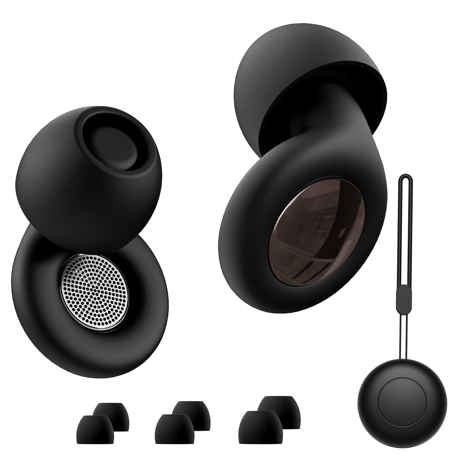 Tapones para los oídos para dormir con cancelación de ruido, tapones reutilizables de silicona suave para dormir, conciertos, trabajo, viajes, protección auditiva -reducción de 30 dB, incluye estuche