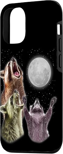 Miniatura 2 de Funda para iPhone 13 3 Raccoon Moon aullando divertido mapache animal amante zoólogo