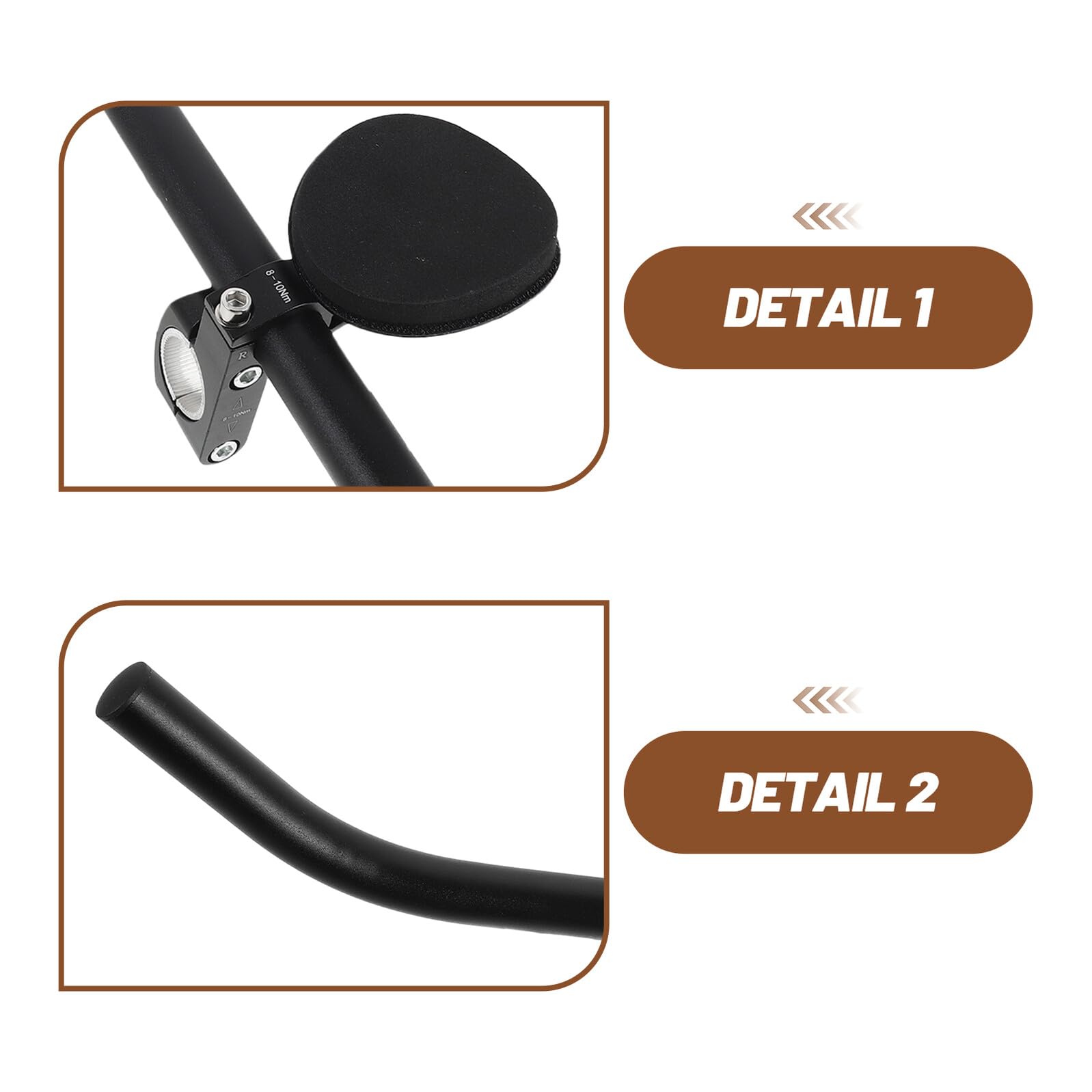Manubrio Aerodinamico in Lega Ultraleggera per Bici da Strada e Mountain Bike, Poggiamanubrio Ergonomico Antiscivolo Barra di Estensione Compatibile 25,4/26/31,8 Mm, Accessorio
